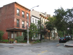 Storefronts in Vinegar Hill, Brooklyn NY
