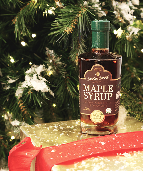 maple syrup under christmas tree