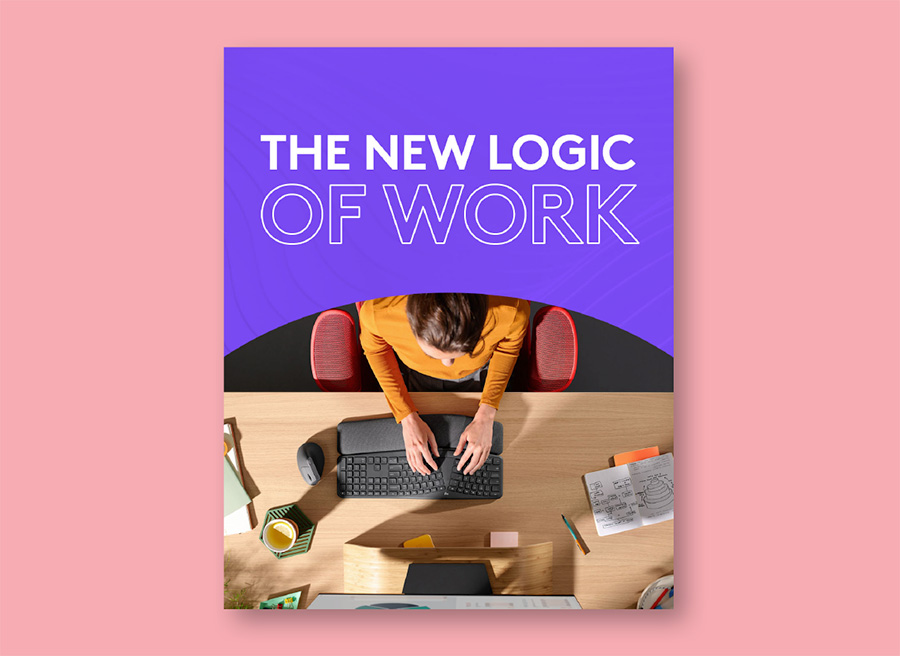 the new logic of work graphic on salmon background