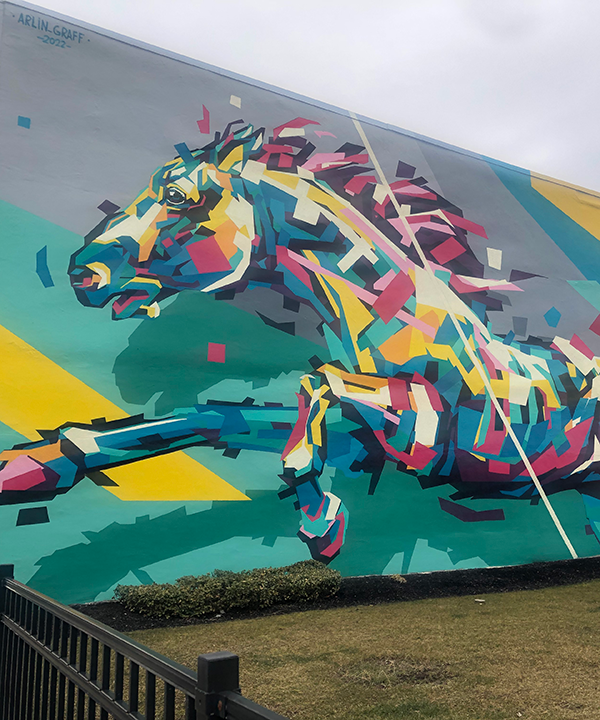 colorful horse mural